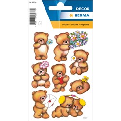 HERMA Decor Sticker, Bären mit Blumen